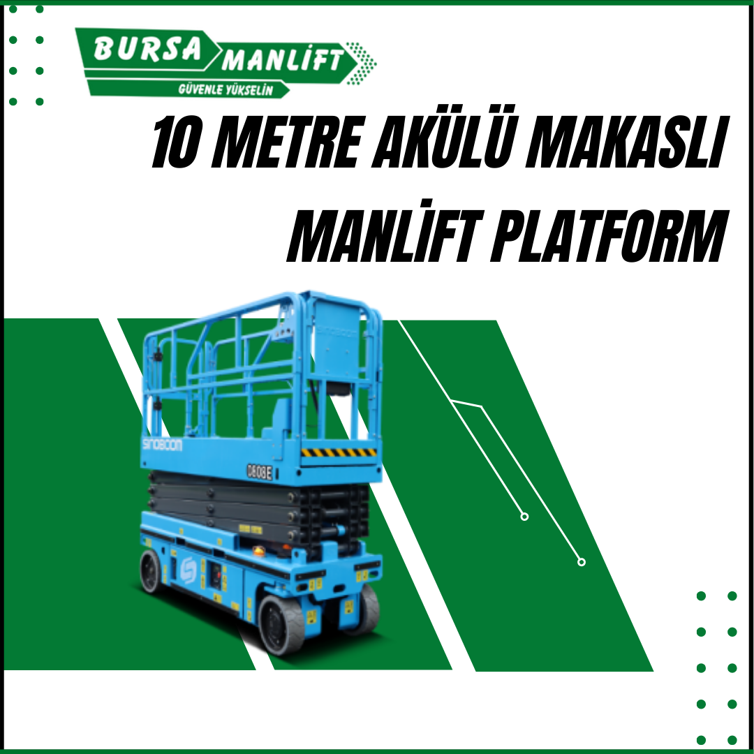 10 metre akülü makaslı manlift