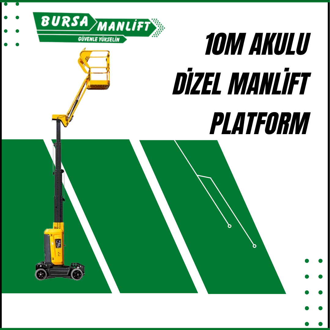 10 metre akülü dizel manlift platform