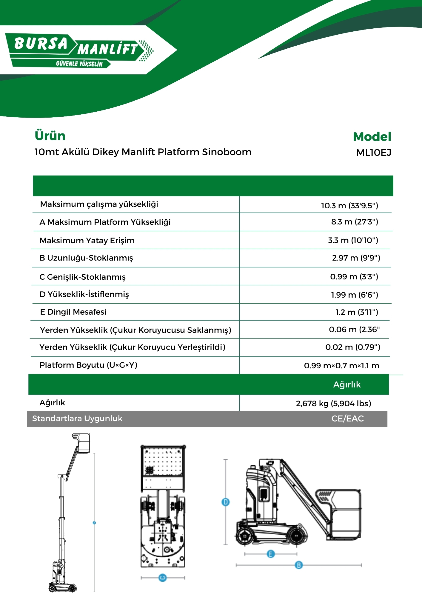 10mt Akülü Dikey Manlift Platform Sinoboom (1)