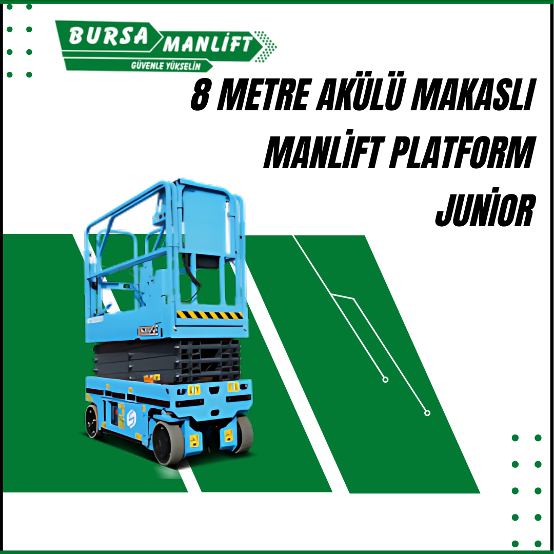 8 metre akülü makaslı manlift junior